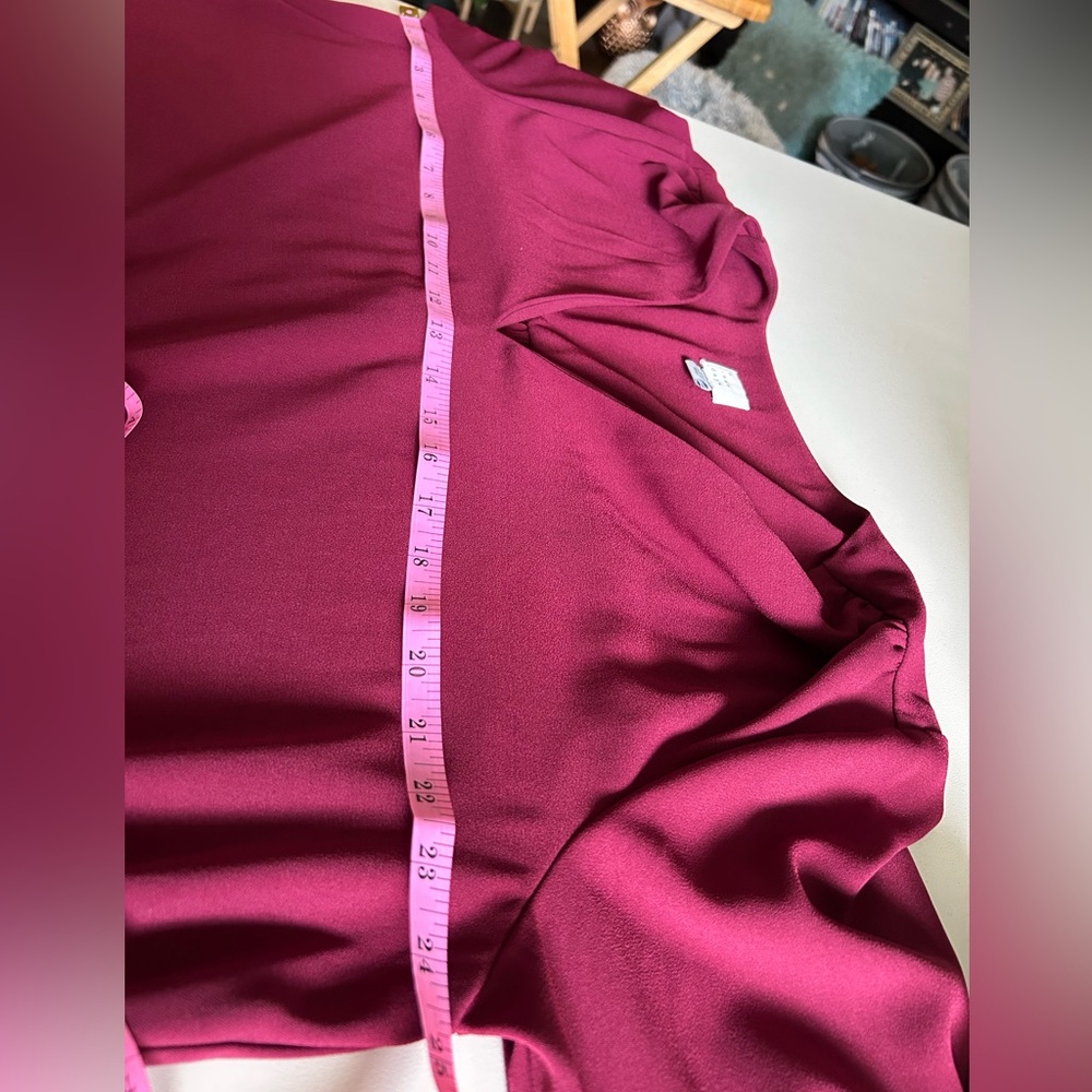 A New Day Burgundy V-Neck Dress - Picture 7 of 8